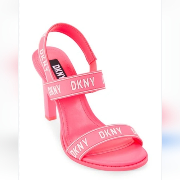 DKNY Pink Logo Slingbacks Size 9 - Picture 1 of 15